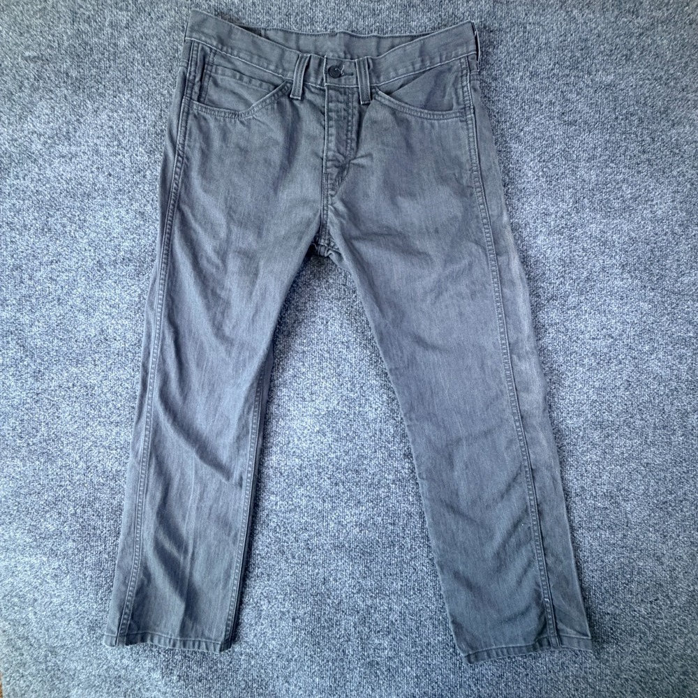 Levi's 513‎ Jeans Mens 34x27.5 Gray Denim Mid Rise Medium Wash Slim Fit Straight